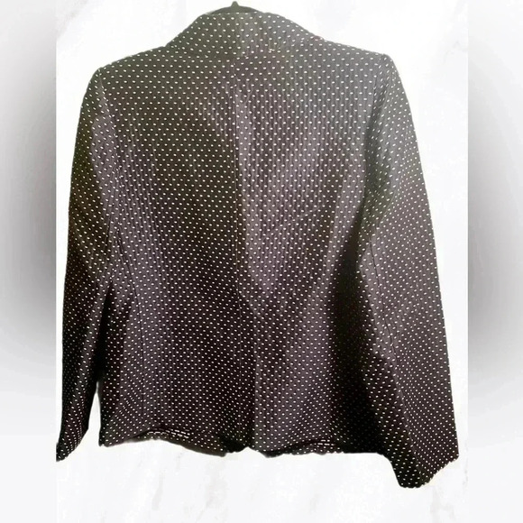 Vintage Carven classic stylish long sleeve polka dot navy 3 button blazer 44 - Picture 2 of 4